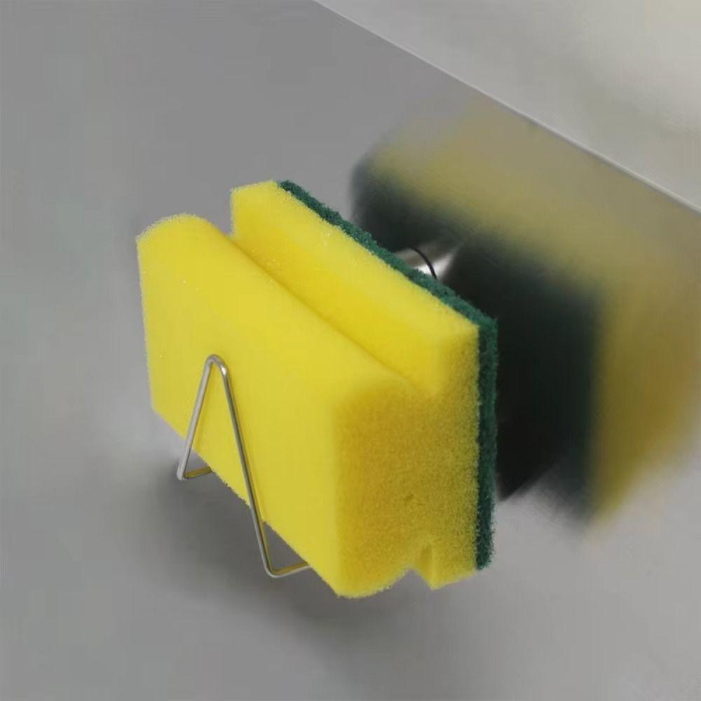 Waterproof Magnetic Sponge Holder Stainless Steel Sponge Hanging Bracket Kitchen Accessories