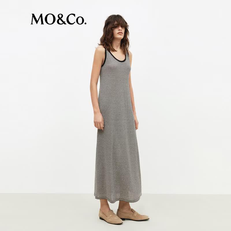 MO&Co. Striped A-Line Vest Dress