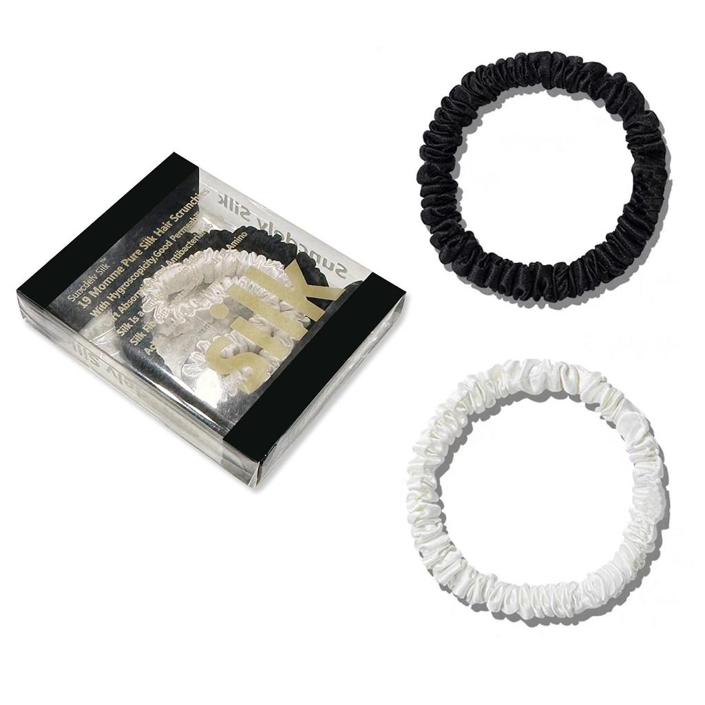 1 коробка, резинки для волос из 100% чистого шелка шелковицы, шелковые резинки для волос, резинки для волос, узкие резинки для волос, держатели для хвостиков, аксессуары для ухода за волосами
