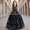 Children's Sequin Dress Girls Polka Dot Temperament Dress Princess Long Poncho Dress Gorgeous High-Low Formal Dress for Girls