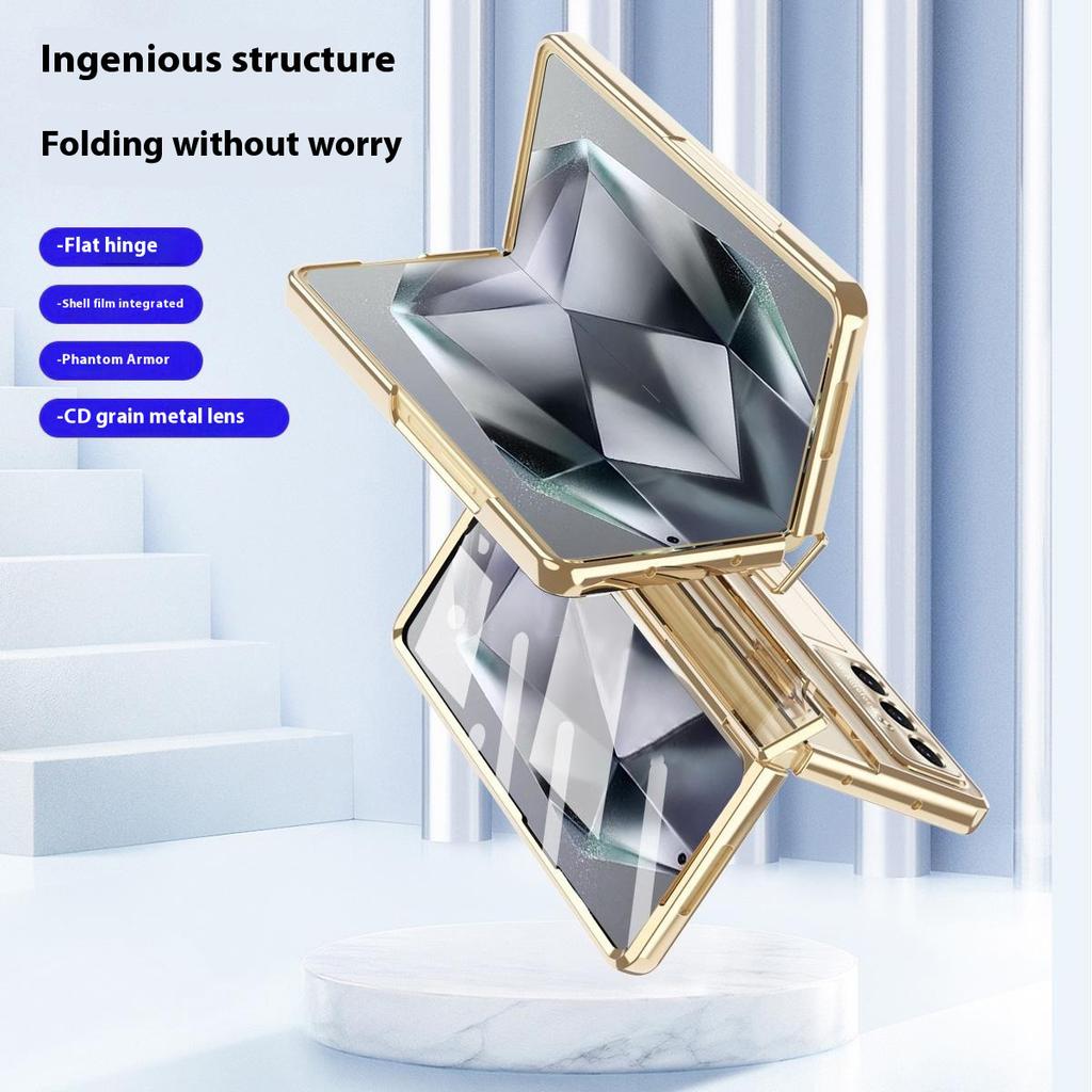 Чехол для Samsung Galaxy Z Fold7 5G с подставкой, жесткий ПК, чехол для телефона с защитной пленкой/стилусом