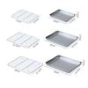 Baking Tray with Pastry Cooling Grid Rack Stainless Steel Barbecue Plate Nonstick Cake Pan Oven Baking Kitchen Bakeware Tools
