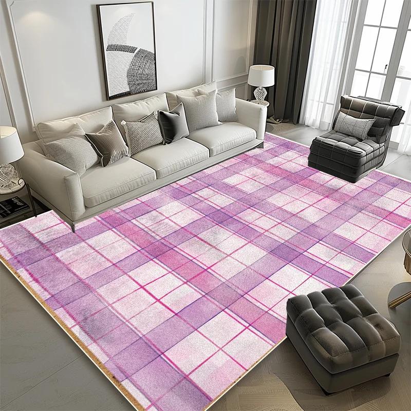 Современные геометрические ковры для гостиной, сетчатый декор, зона дивана, нескользящие моющиеся коврики, коврики для спальни, гардеробной, входной двери