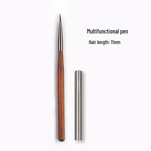 Набор кистей для нейл-арта из сандалового дерева: Круглые и плоские гелевые кисти, лайнеры, инструменты для градиента, кружева и точечной росписи