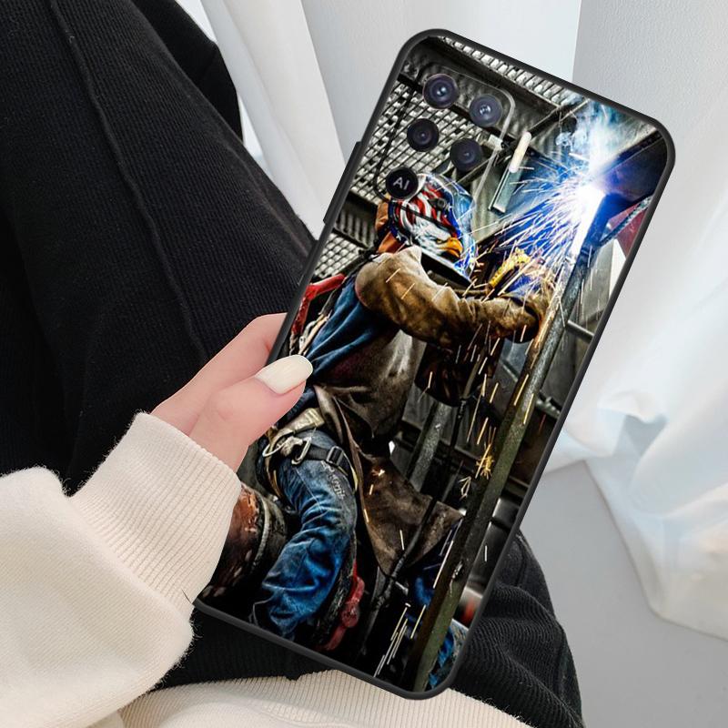 Welder Welding Hot Metal Worker Case For Oppo A17 A57 A77 A40 A78 A54 A74 A94 A76 A16 A96 A18 A60 A80 A38 A58 A98 A15 A5 Pro