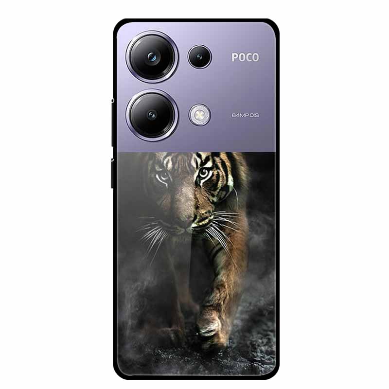 Чехол-накладка для Poco M6 Pro СтеклоЗакаленное Стекло Чехол Жесткая Задняя Панель Защита для Xiaomi Poco P oco M 6 Pro 6.67" Цветные Чехлы для Телефона