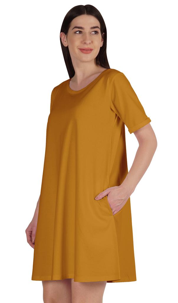 Inkmeso Платье-халат с карманами, летняя хлопковая туника, футболка, платье для женщин