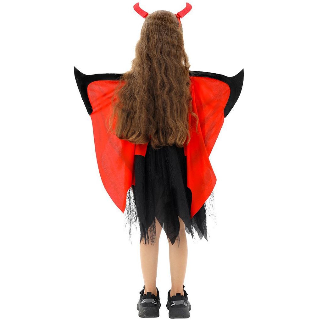 Halloween Acting Costume Kids Demon Girl Hell Boy Vampire Cosplay Costume Hellboy