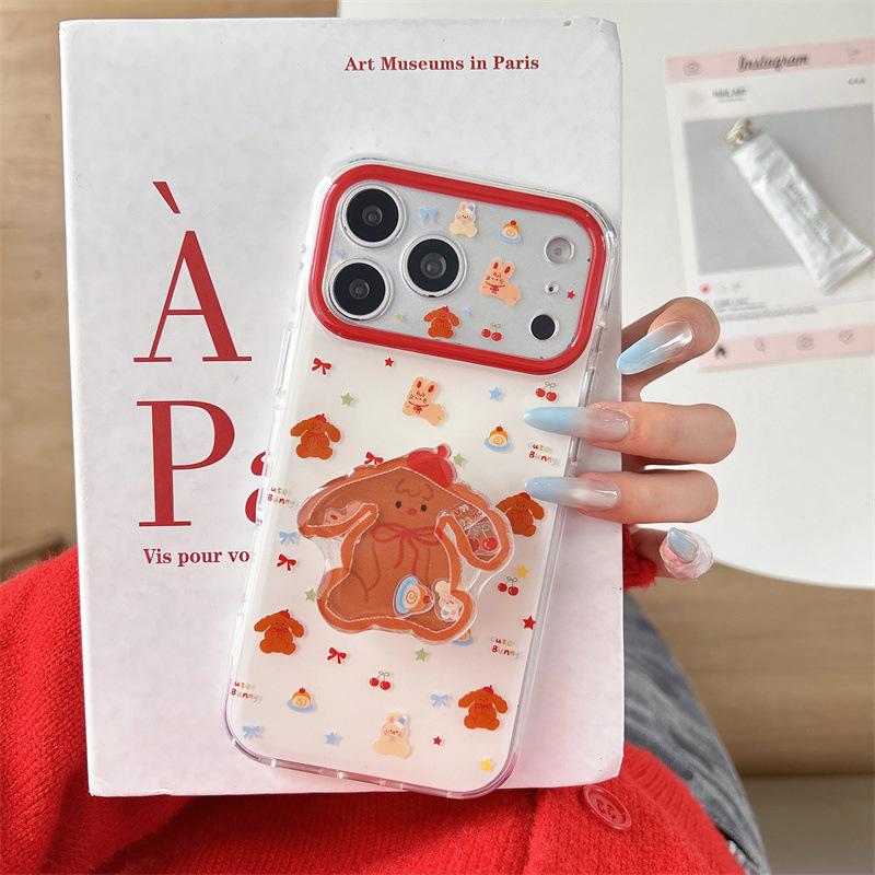 Сладкий маленький кролик в корейском стиле Чехол для телефона для iPhone 17/16 Pro Max/15 Pro