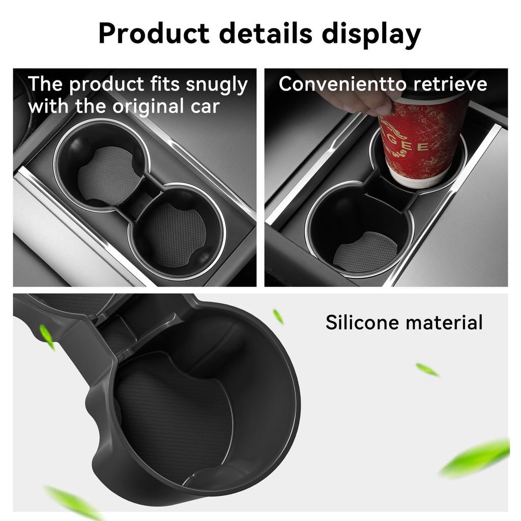 LUCKEASY for 2025 2026 Tesla Model Y Launch Juniper/Standard RWD/YL Car Water Cup Holder Tray Central Console Cup Box Tidying