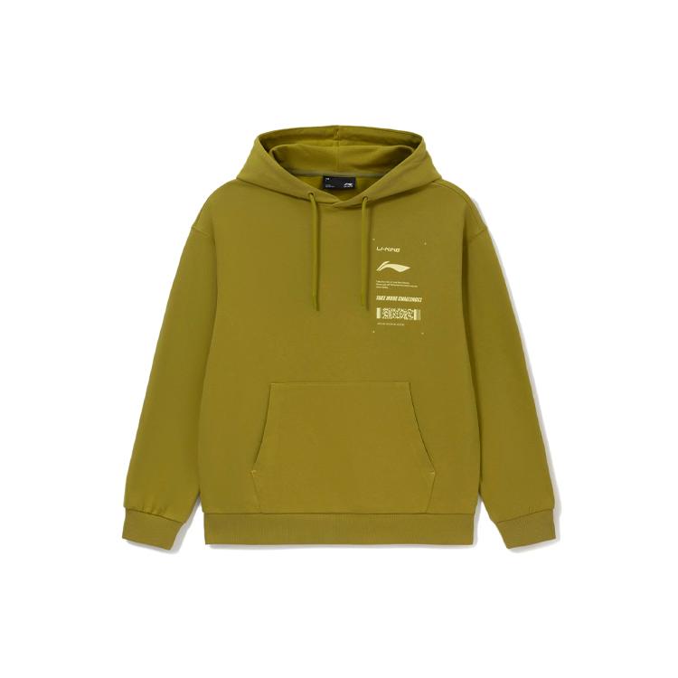 Коллекция спортивной моды Li Ning Свитшоты Унисекс Зеленый С капюшоном Умеренный Обычный AWDS535-3