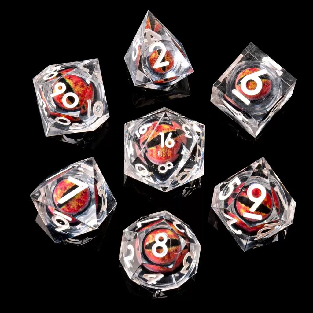 Pointed Resin Longan Movable Baldur's Gate Dice Set Dungeons & Dragons Board Game DND Cthulhu Running Group