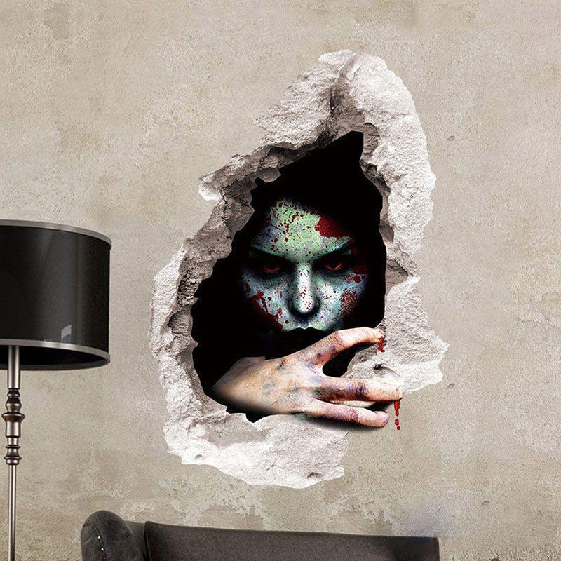 Removable Halloween Diy Wall Stickers With Fire Retardant Pvc Pumpkin Witch Decal