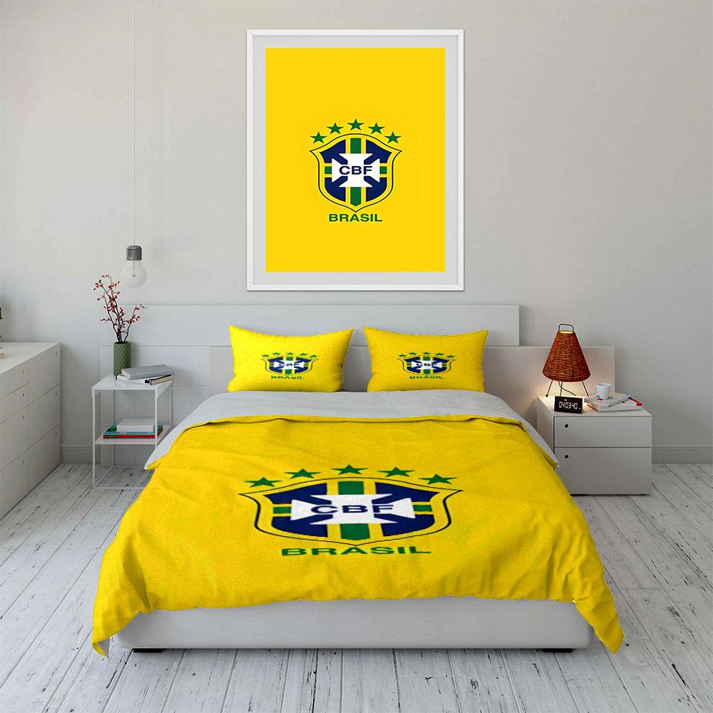 Brazil football crest pattern. Bedding sets Duvet cover sets Duvet covers Pillowcases(1 * Duvet Cover 2 * Pillowcases, without duvet insert)