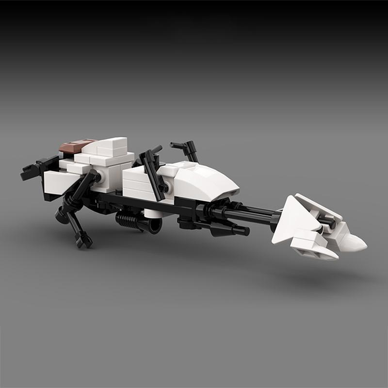 Космический фильм Speeder Bike Белый Строительные блоки Модель транспортного средства Игрушки Костюм для взрослых и детей Коллекция 61 предмет