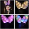 Luminous Plush Rabbit Glowing Headband Hair Hoop Glowing Headband LED Headband  Festival Decoration