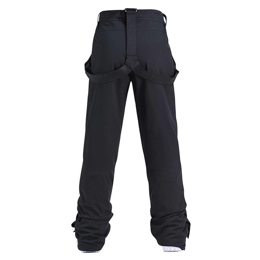 Women's Insulated Bib Overalls Solid Color One-Piece Suspenders Trousers