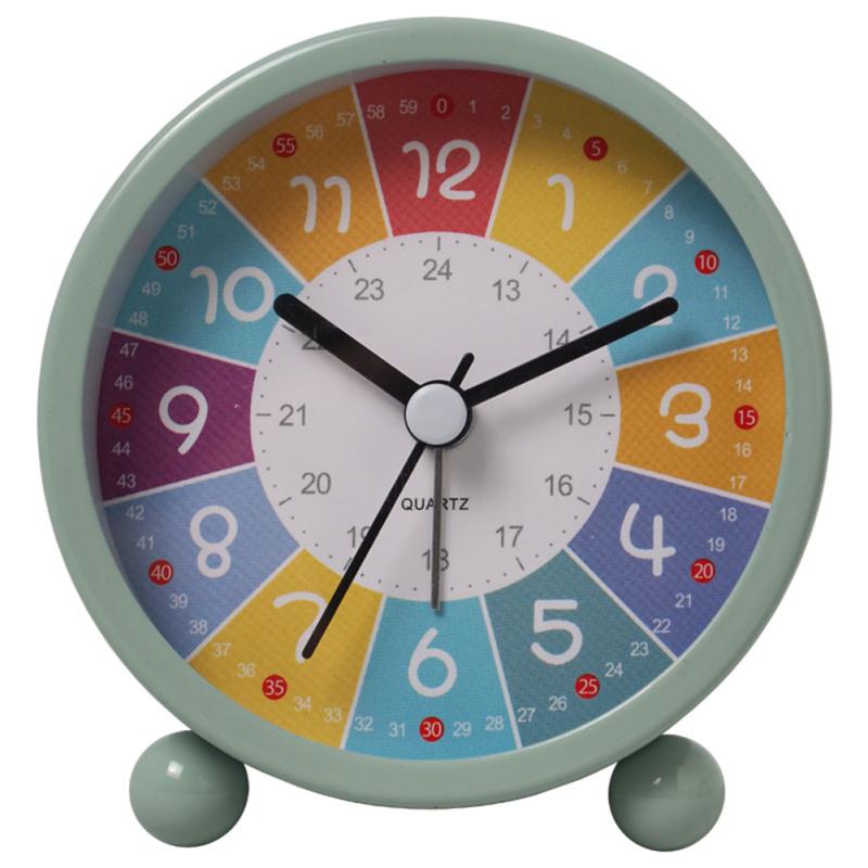 Children Rainbow Alarm Clock Cartoon Luminous Silent Non-ticking Table Clocks For Bedroom Home