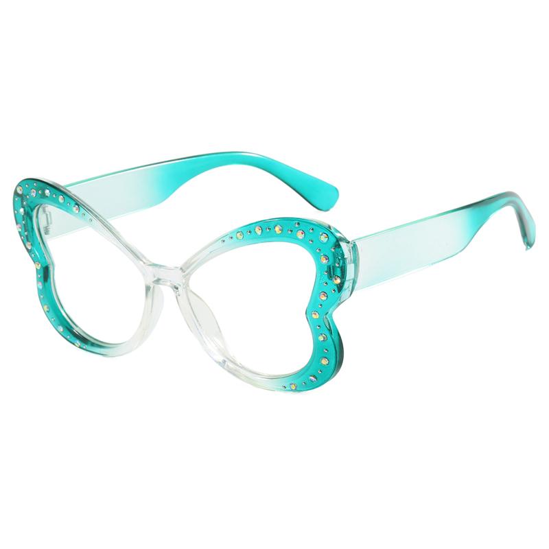 Женские оправы для очков формы бабочки, украшенные стразами, очки для женщин, блокирующие синий свет, корейские стильные декоративные очки
