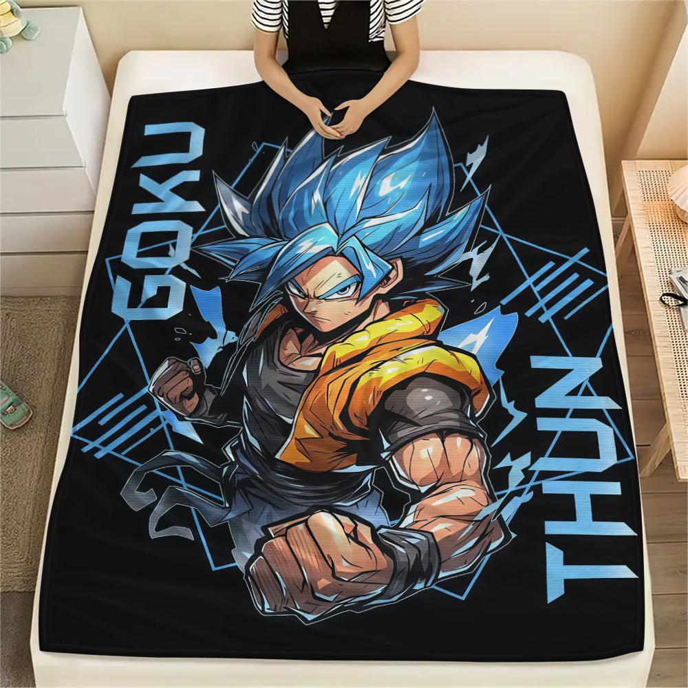 Dragon Ball Son Goku Flannel Blanket Stylish Print Perfect For Home Bed Sofa Chair Travel Picnic -HE44