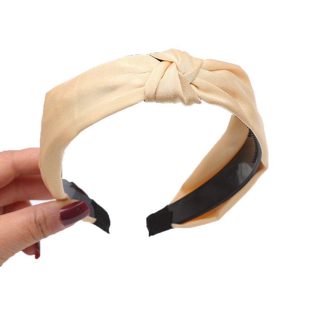 Модный однотонный широкий боковой головной убор обруч для волос повязка на голову для женщин и девочек