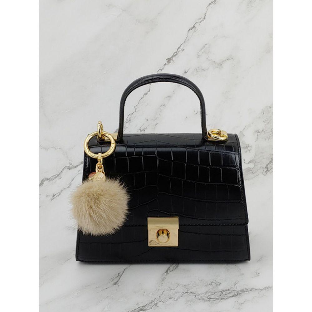 MAIA Mink Fur Keychain & Charm - Beige