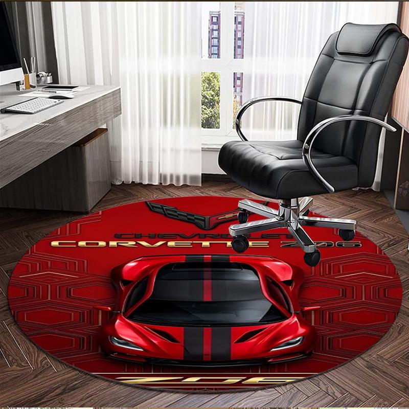 Sports car Print Round Rug, Washable Floor Carpet, For Entryway Dorm Laundry Room Office Study, Home Decor Birthday Christmas Gift