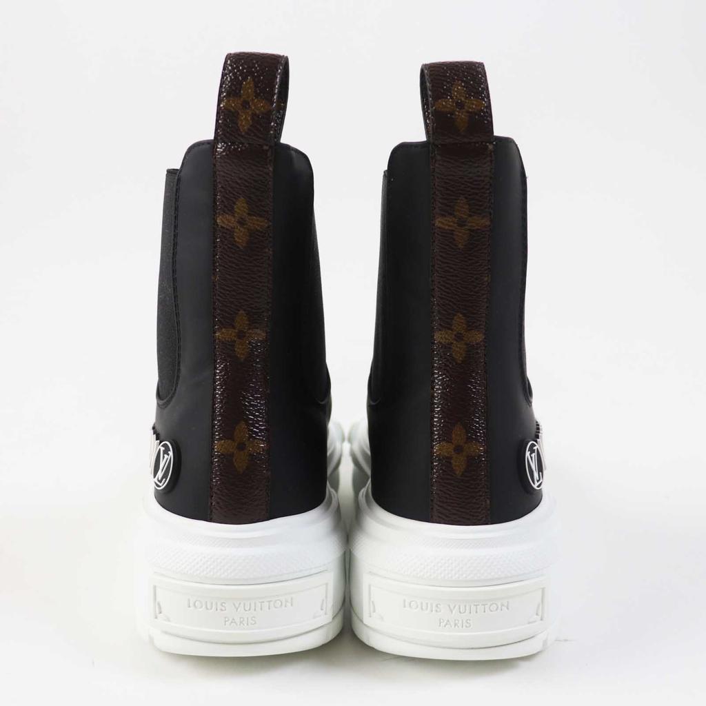 Excellent LOUIS VUITTON boots LV squad line High-top sneakers/side-gored 35 Used