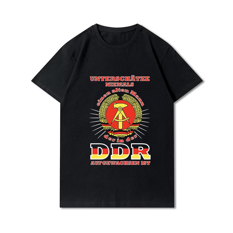 Мужская хлопковая футболка премиум-класса в стиле Харадзюку, ddr Germany, старик, говорящий, футболки с принтом, забавный стиль, хлопковая футболка с круглым вырезом, повседневные футболки