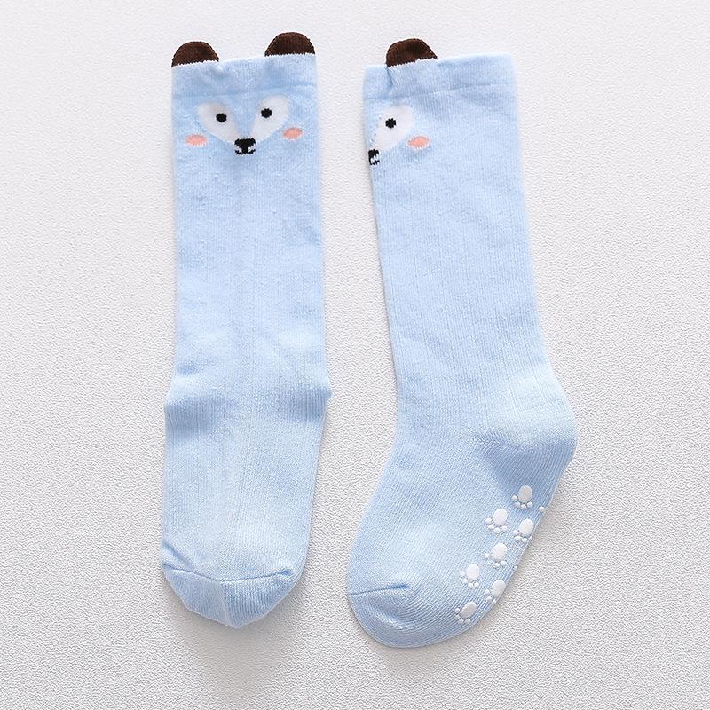 Children's Non-Slip Knee-High Cotton Socks Set