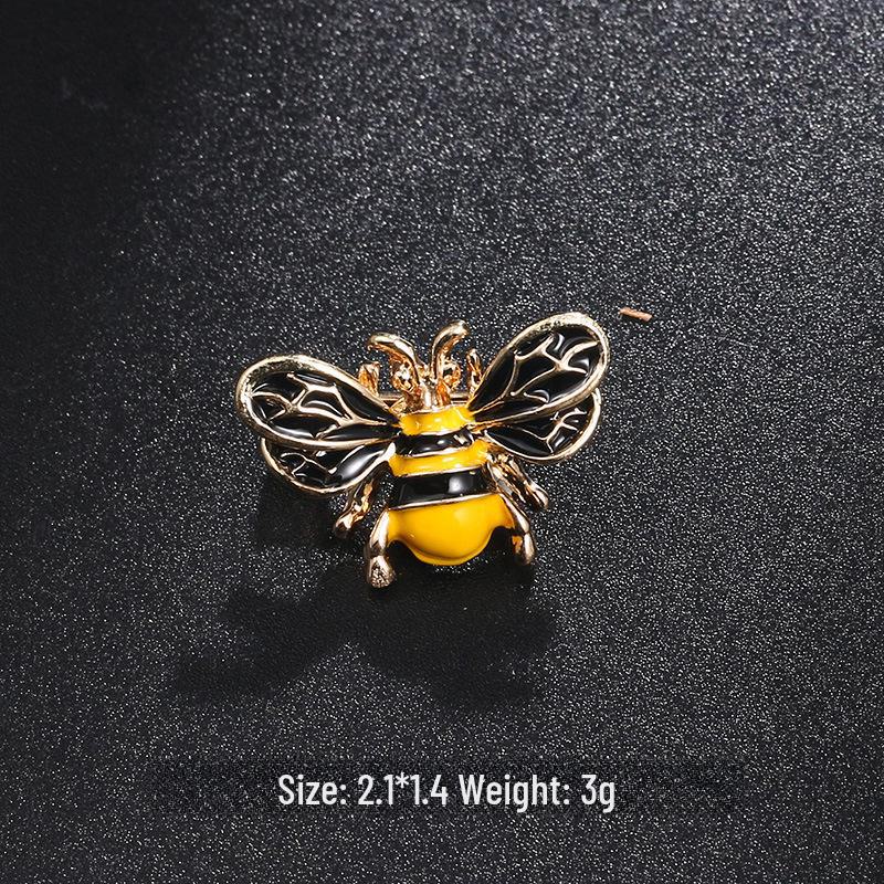 Брошь в виде пчелы с каплями масла в новом стиле - милая булавка в виде животного для воротников и аксессуаров одежды