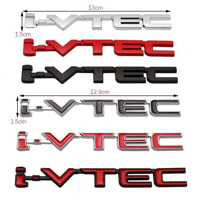 COZ1 3D Metal Car Letters Trunk Emblem Badge Decal I VTEC Sticker For Honda City Civic Accord Jazz CRV IVTEC I-VTEC Logo Accessories
