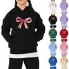 Children's Casual Bow Print Hooded Sweatshirt
