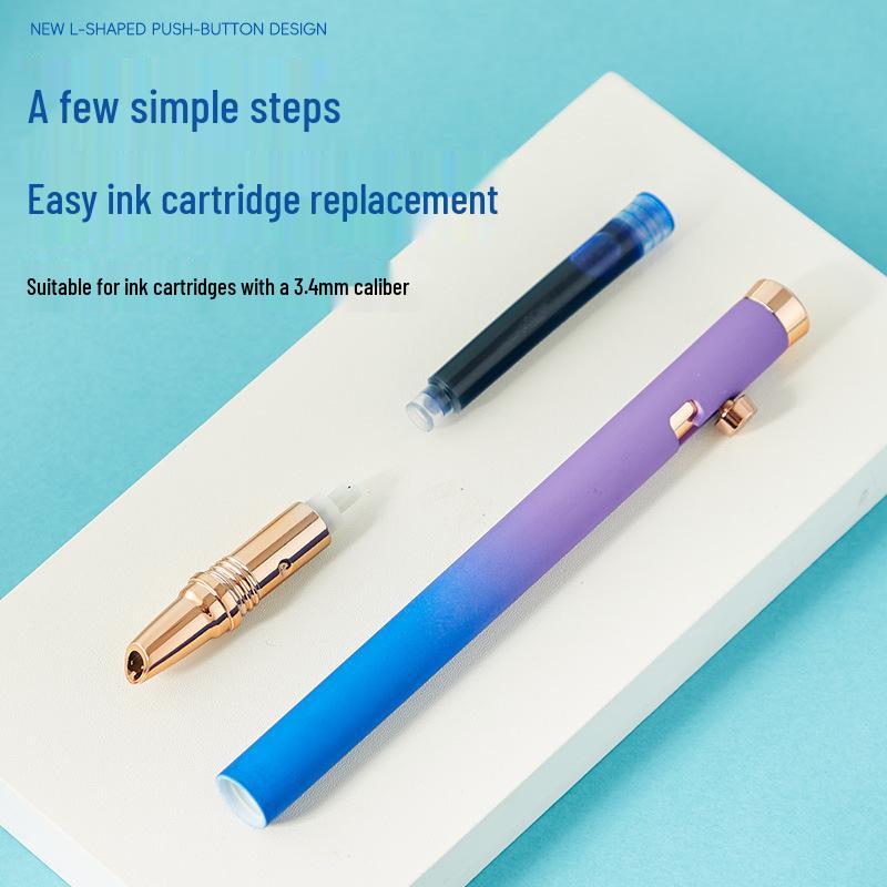 Сменная чернильная картриджная перьевая ручка - Двойное использование для студентов и каллиграфии, Высокий внешний вид, Градиентный цвет