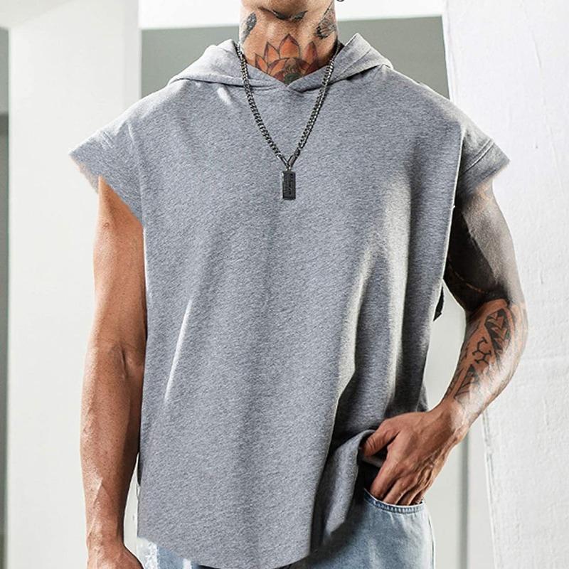Men S Sleeveless Hooded Sports Vest For Summer Casual