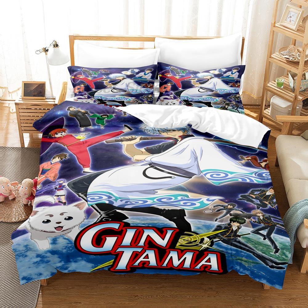 Fashion 3D Anime With Bed Linen Collection Gintama Bedding Collection Single Twin Full Queen King Size Bed Collection Adult Kid Bedroom Duvet Cover