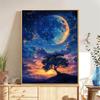 5d DIY Алмазная картина вышивка крестом звездное небо дерево пейзаж Алмазная вышивка мозаика полный круглый дрель домашний декор