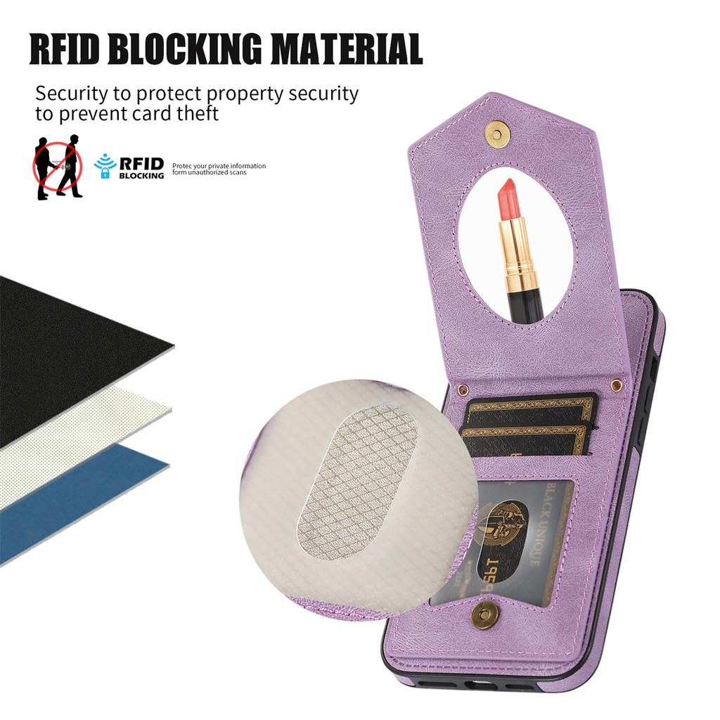 Ремешок через плечо, держатель для кредитных карт, кошелек, зеркальный кожаный чехол для Samsung S23 S22 S21 S20 Ultra Plus A13 A53 A54/iPhone 15 14 13 12 11Pro Max