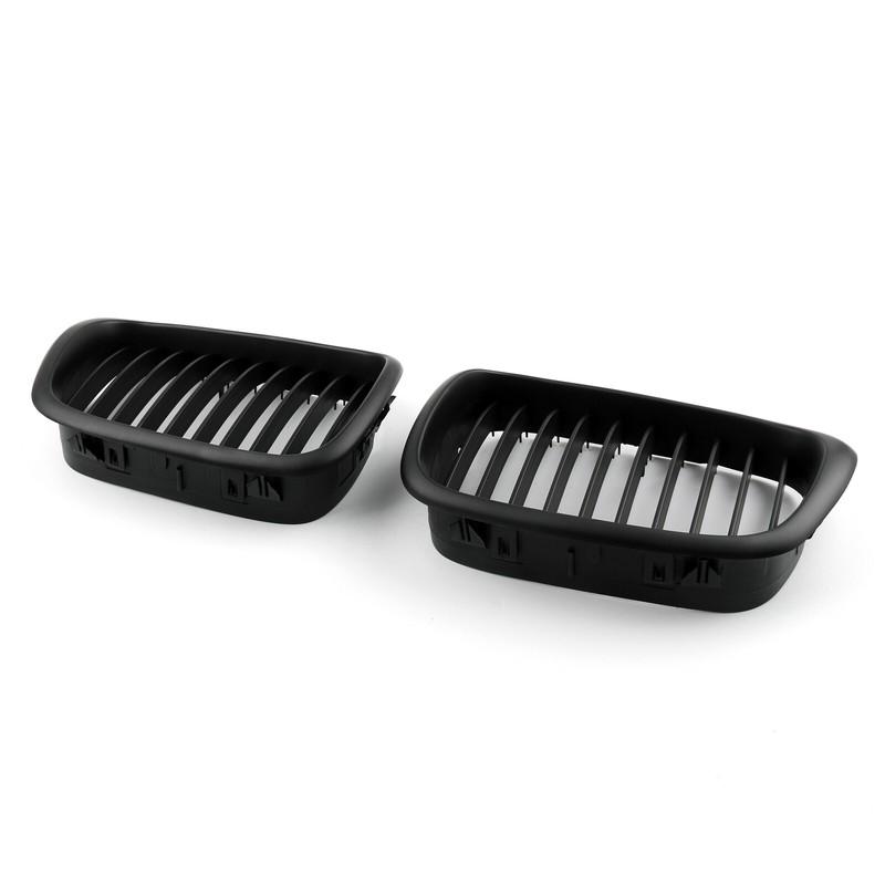 Front Fence Grill Grille ABS Matt Black Mesh For 2001 2002 2003 2004 BMW 5-Series E39