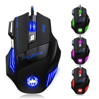 Nova Проводная игровая 7200 DPI 7 программируемых светодиодов Эргономичная оптическая игровая Прочная для игр и офиса Совместима с Windows (черный) Мышь, Регулировка,