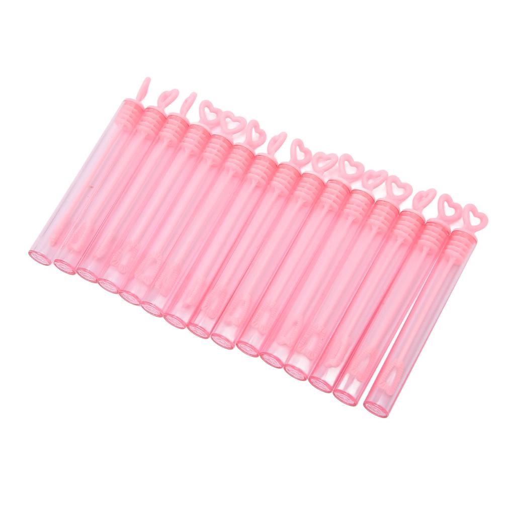 50pcs Mini Bubble Wands for Kids Heart Shaped Pink Transparent Bubble Sticks Party Favors for Game