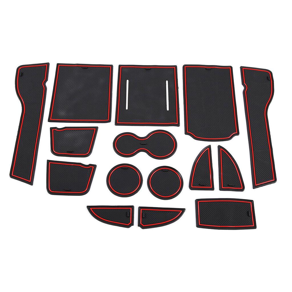 15PCS Car Door Slot Rubber Mat Non-slip Cup Liner Pad For - Honda Civic