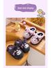 Плюшевые тапочки Sanrio Kuromi для девочек: Милый, Уютный Хлопок для Осени/Зимы, Домашняя Парная Одежда для Родителей и Детей