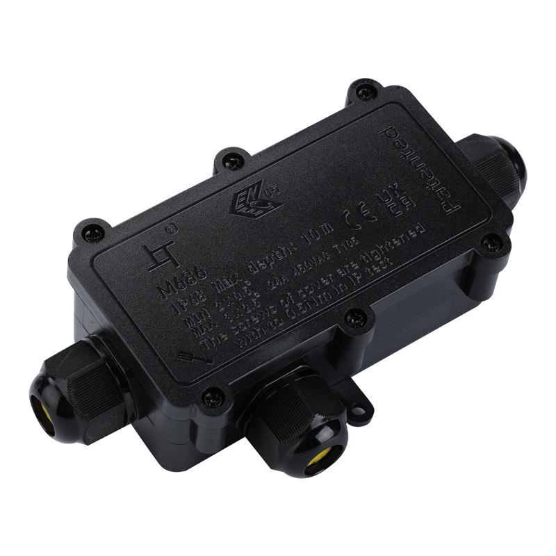 Hydraulic Waterproof Cable Connector Box: Splash-Proof, 1 In 2 Out Junction for High Power