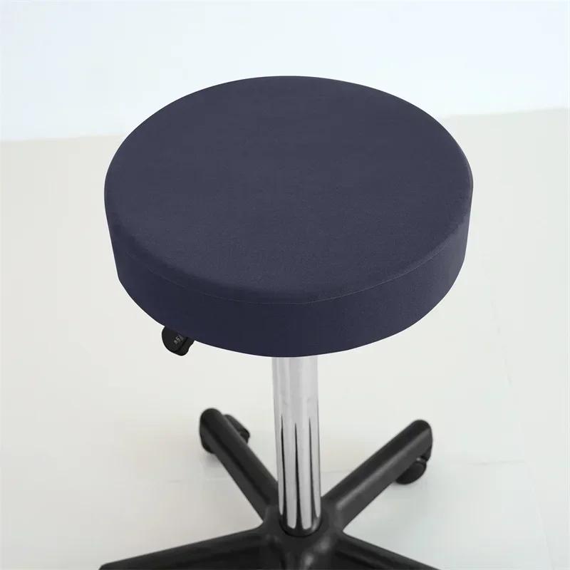 Чехлы для круглых стульев с эластичной резинкой Чехол для вращающегося барного стула Чехол для стула для бара, кофейни Защитное покрытие для сиденья Универсальный однотонный чехол для стула