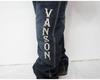 Мужские джинсы Vanson Star Wing Fire Denim, с одной стиркой, SP-B-29, Индиго-38