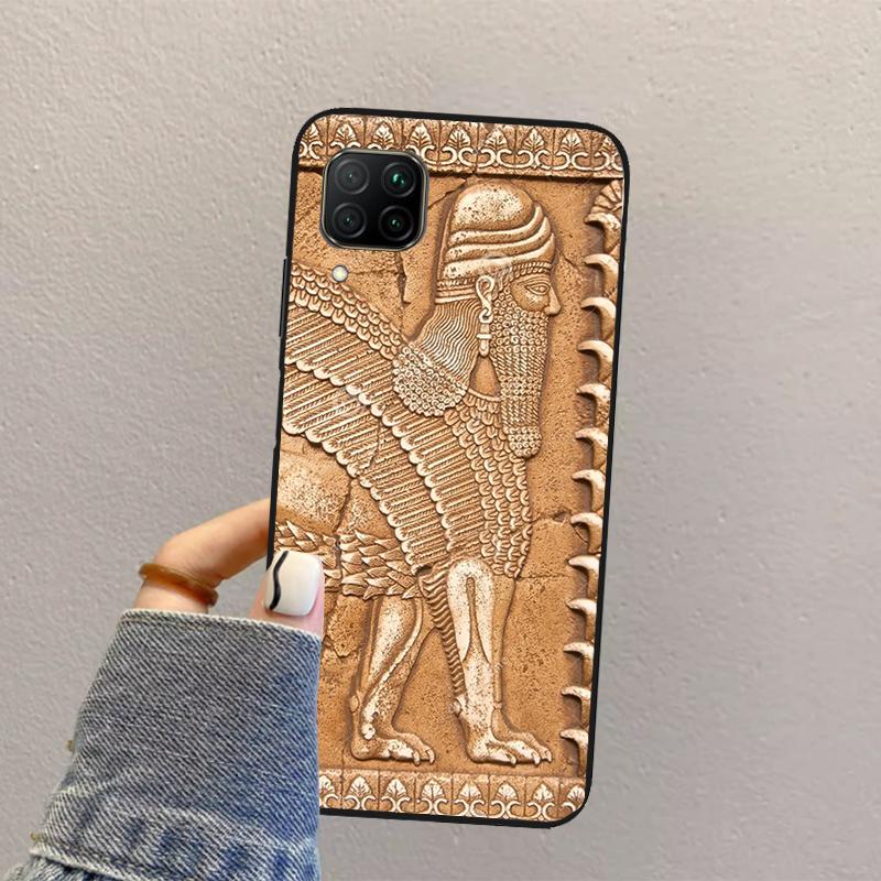 Assyrian Statue lamassu Art For Huawei Nova Y73 Y72 Y61 Y91 Y70 Y60 Y90 12s 12i 11i 8i 9 10 SE P30 P40 Lite P60 Pro Case
