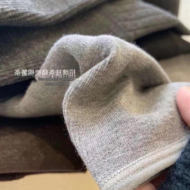 Японский ланолин Теплый флис Леггинсы со штрипками с высокой посадкой для осени/зимы