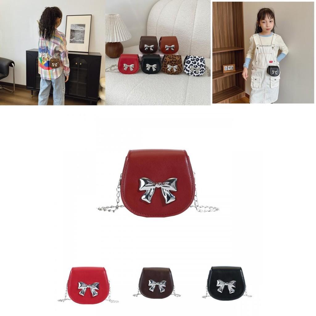 Trendy Mini Shoulder Bag For Kids With Stylish Leopard Print And Elegant Bow Design