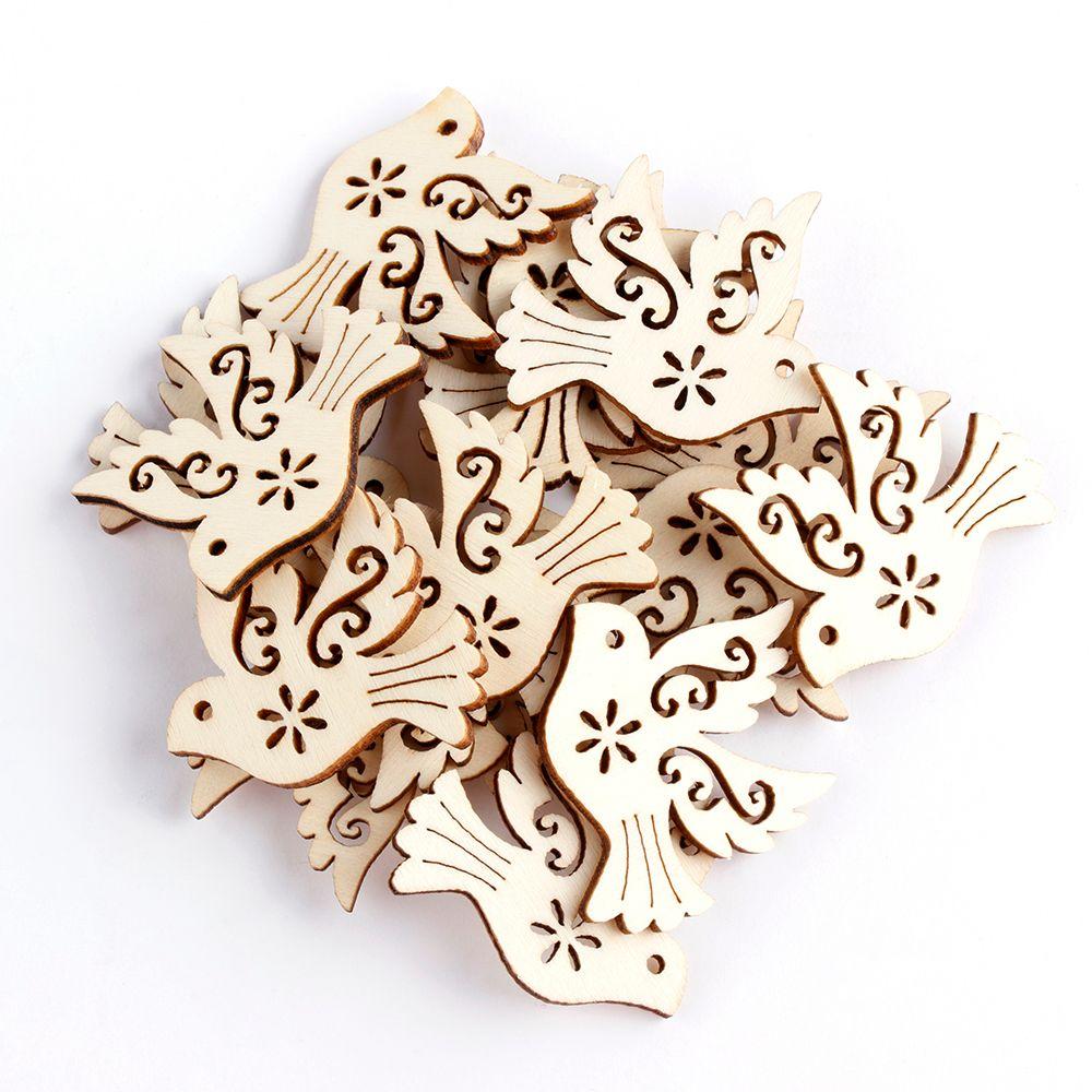 Arts Card Making Bird Decorative Peace Pigeon Wooden Natural Wood Embellishment Scrapbooking